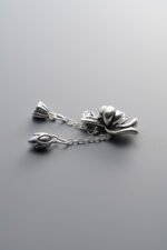 925 Silver-Vintage-Lotus Flower Seed Pod Tassel Pendant-32mm - Image 3