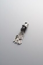 925 Sterling Silver-Antiqued-Baby Elephant Tassel Pendant-42mm - Image 4
