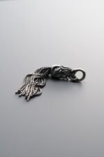 925 Sterling Silver-Antiqued-Baby Elephant Tassel Pendant-42mm - Image 2