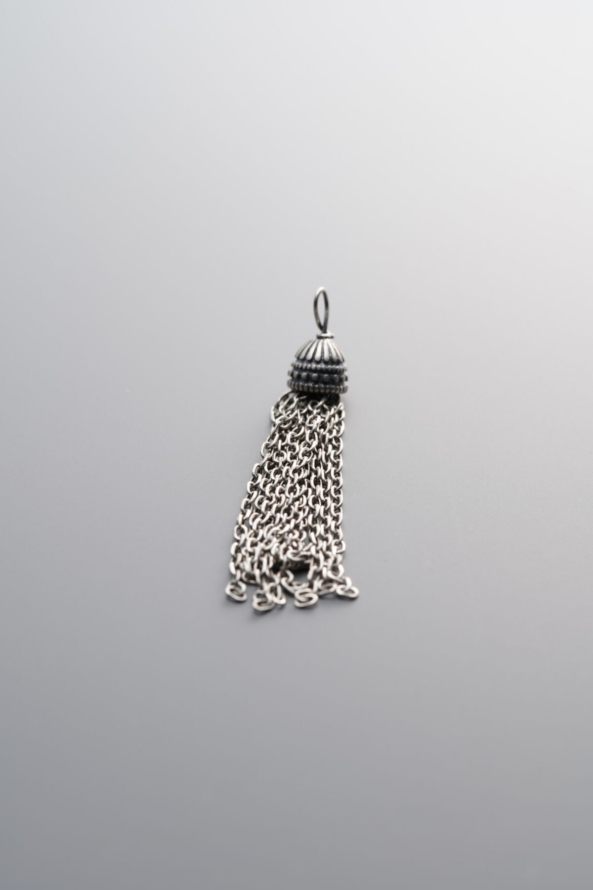 925 Sterling Silver-Antiqued-Tassel Pendant-37mm - Image 3