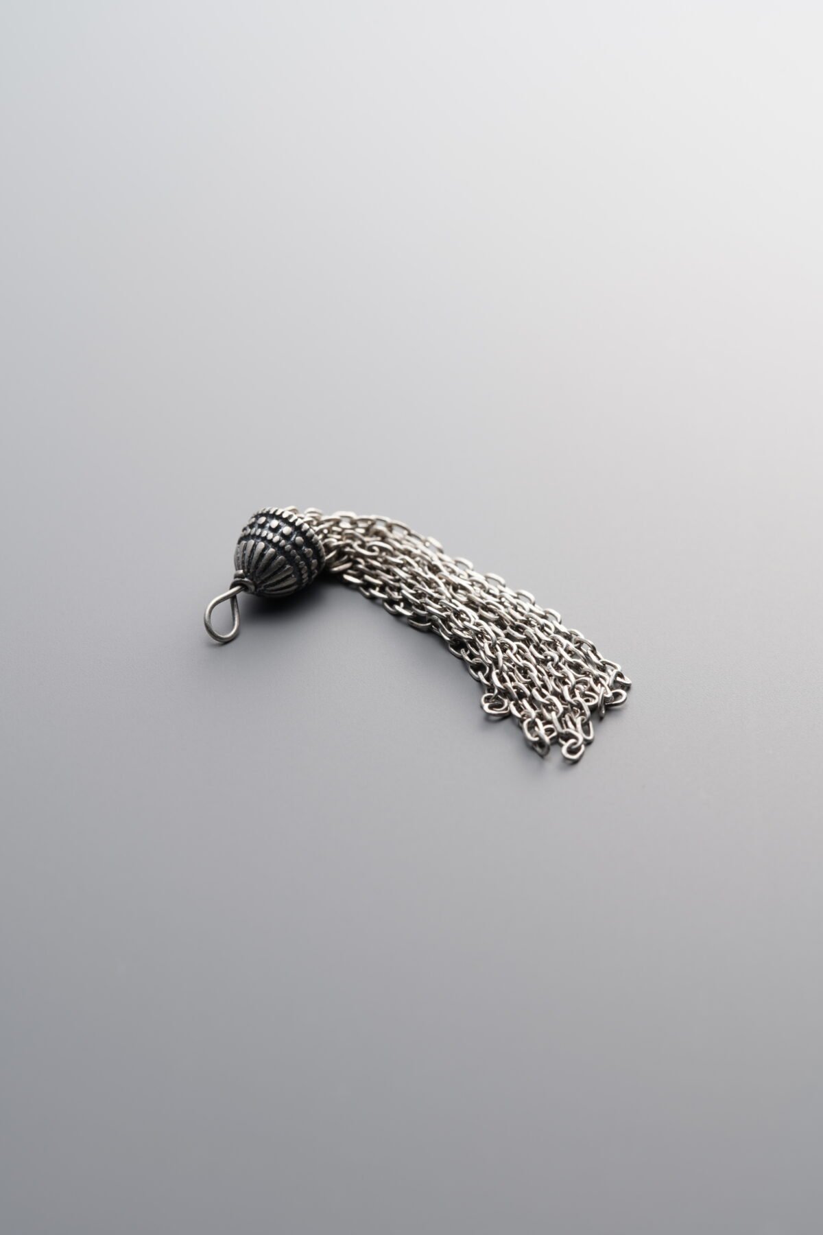 925 Sterling Silver-Antiqued-Tassel Pendant-37mm - Image 1