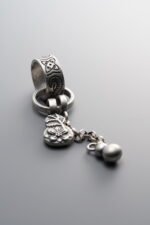 925 Sterling Silver-Antiqued-Circular Gourd Loose Slider Bail Pendant-66mm