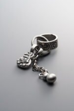 925 Sterling Silver-Antiqued-Circular Gourd Loose Slider Bail Pendant-66mm - Image 2