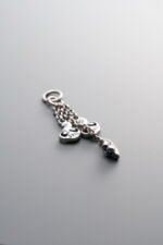 925 Sterling Silver-Antiqued-Ruyi Lotus Seed Pod Tassel Pendant-40mm - Image 4