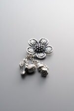 925 Sterling Silver-Antiqued-Fortune Bag Lotus Pod Tassel Pendant-54mm - Image 2