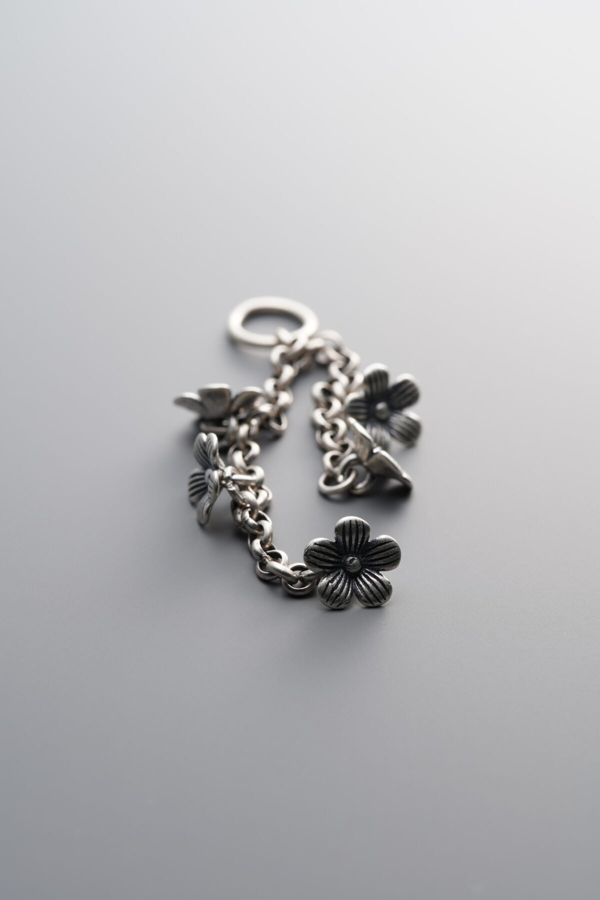 925 Sterling Silver-Antiqued-Tassel Dainty Flower Pendant-51mm - Image 3