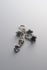 925 Sterling Silver-Antiqued-Tassel Dainty Flower Pendant-51mm - Image 2