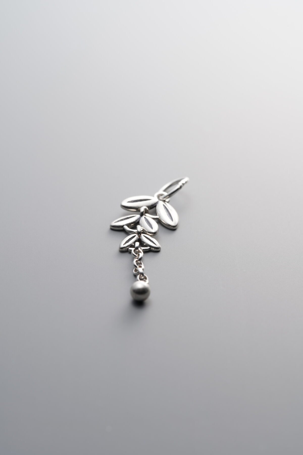 925 Sterling Silver-Antiqued-Leaf Tassel Pendant-33mm - Image 2