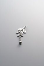 925 Silver-Vintage-Leaf Tassel Pendant-33mm - Image 2