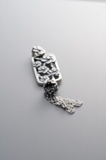 925 Sterling Silver-Antiqued-Openwork Floral Plaque Tassel Pendant-54mm - Image 3