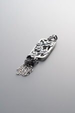 925 Silver-Vintage-Openwork Floral Plaque Tassel Pendant-54mm - Image 2