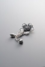 925 Sterling Silver-Antiqued-Tassel Flower Pendant-46mm - Image 3