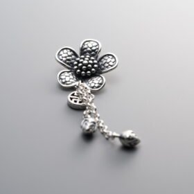 925 Silver-Vintage-Tassel Flower Pendant-46mm