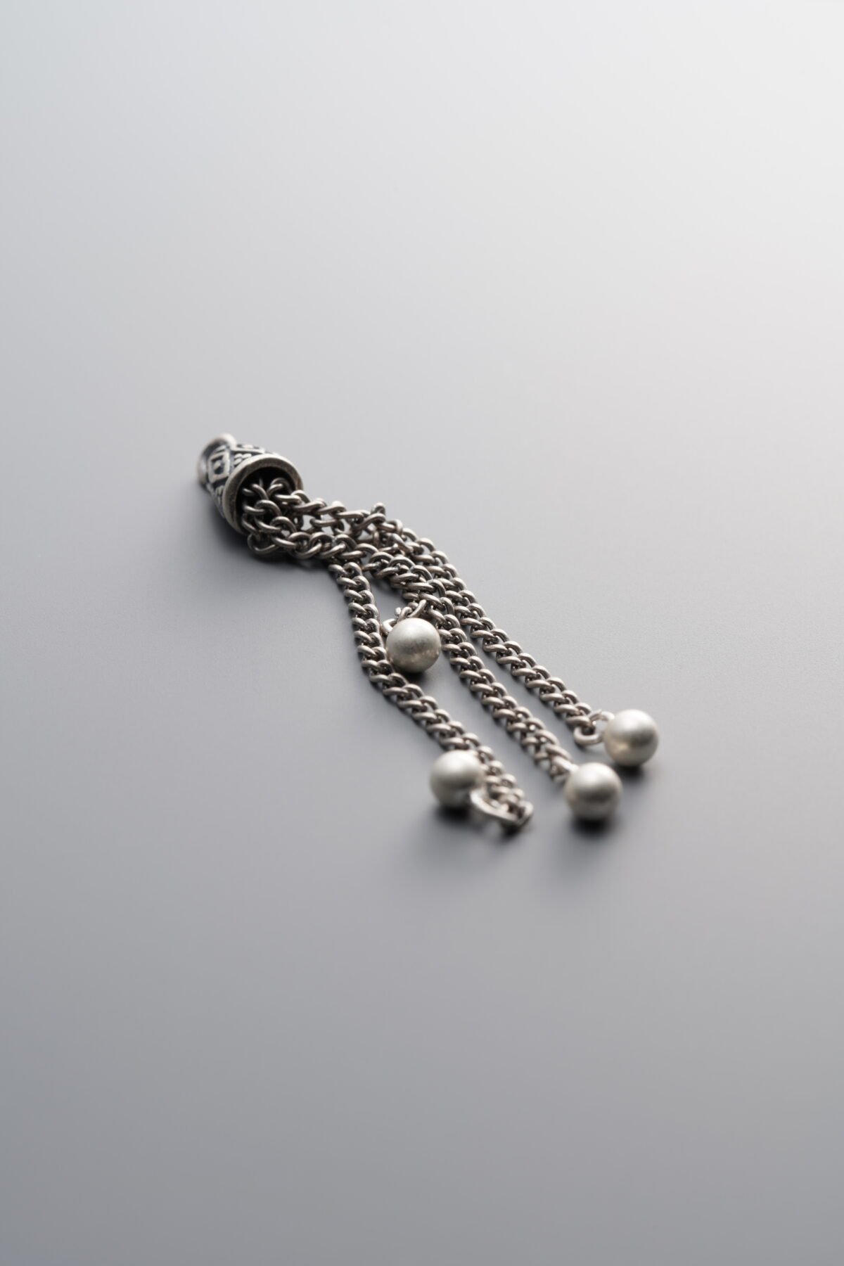 925 Sterling Silver-Antiqued-Tassel Pendant-46mm - Image 2