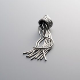 925 Silver-Vintage-Xi Character Happiness Tassel Pendant-38mm