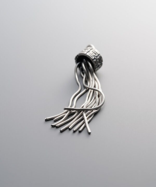 925 Sterling Silver-Antiqued-Xi Character Happiness Tassel Pendant-38mm