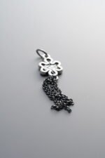 925 Sterling Silver-Antiqued-Chinese Knot Tassel Pendant-53mm - Image 3