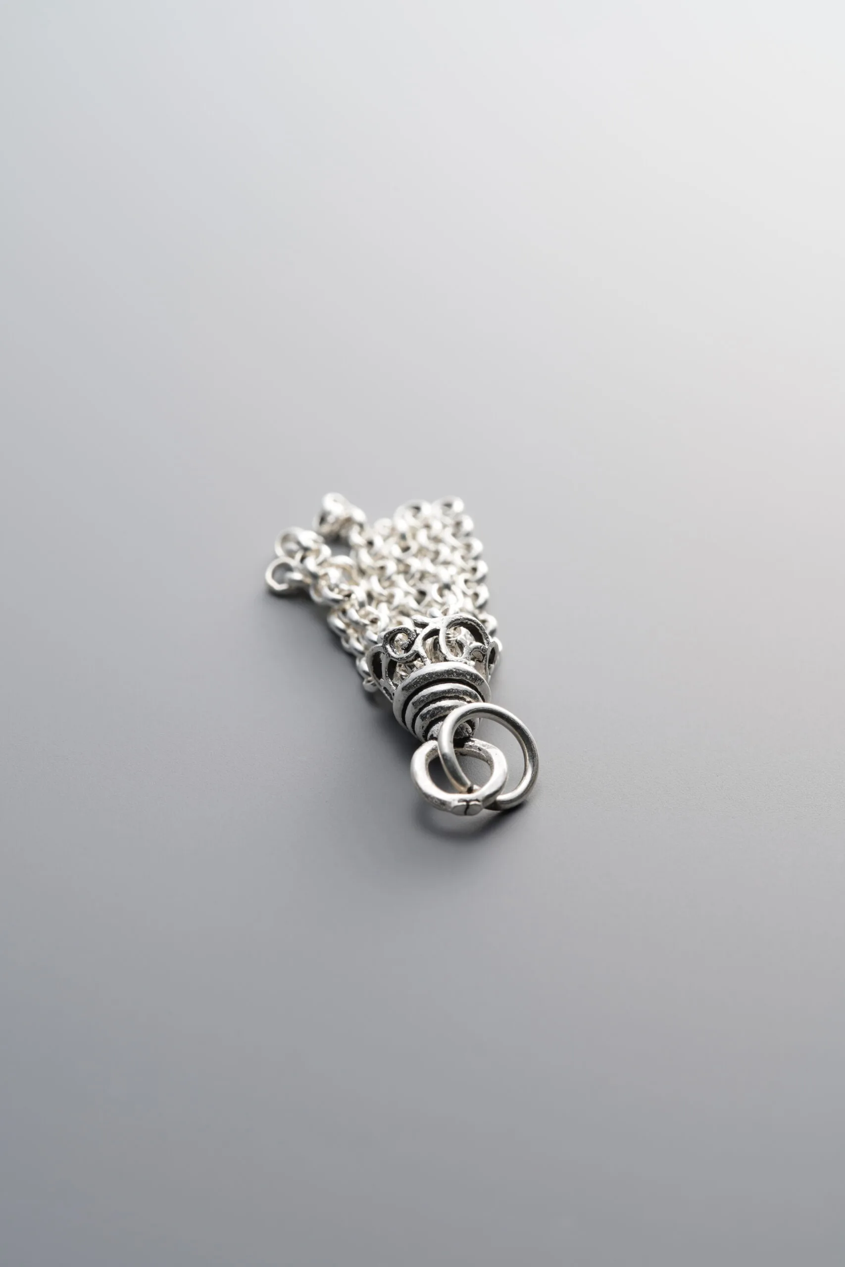 925 Sterling Silver-Antiqued-Openwork Tassel Pendant-35mm - Image 3