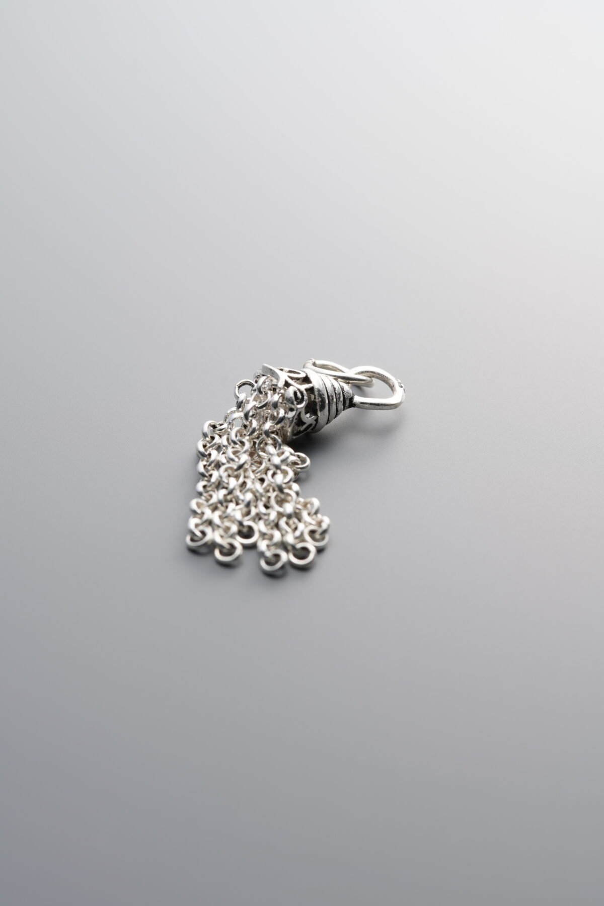 925 Sterling Silver-Antiqued-Openwork Tassel Pendant-35mm - Image 1