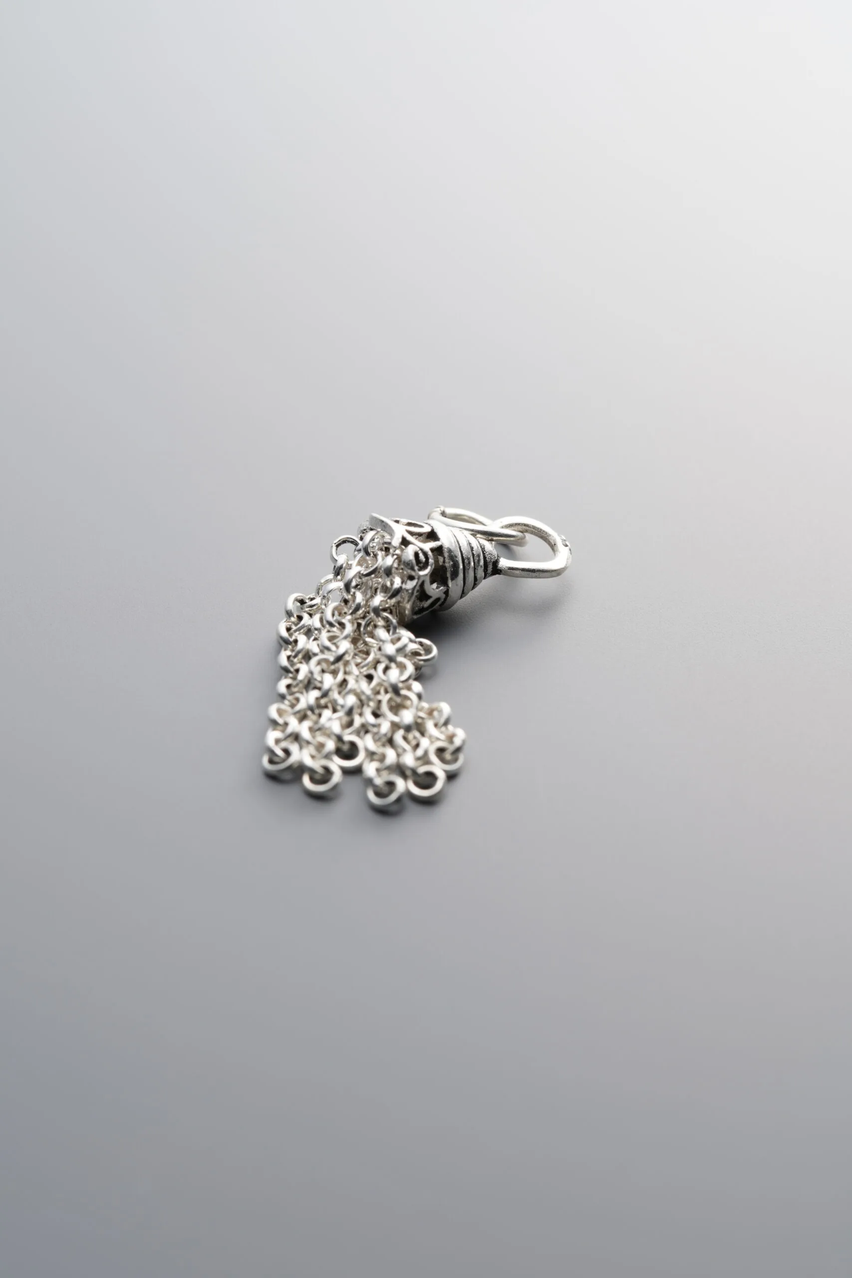925 Sterling Silver-Antiqued-Openwork Tassel Pendant-35mm - Image 1