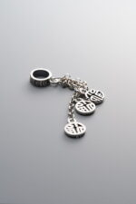 925 Sterling Silver-Antiqued-Circular "Fu" Character Tassel Pendant-54mm - Image 3
