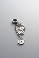 925 Sterling Silver-Antiqued-Circular "Fu" Character Tassel Pendant-54mm