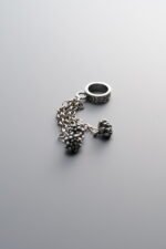 925 Sterling Silver-Antiqued-Circular Lotus Flower Tassel Pendant-40mm - Image 3