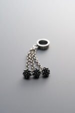 925 Sterling Silver-Antiqued-Circular Lotus Flower Tassel Pendant-40mm