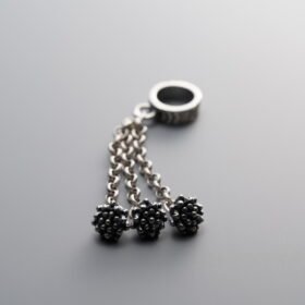 925 Silver-Vintage-Circular Lotus Flower Tassel Pendant-40mm