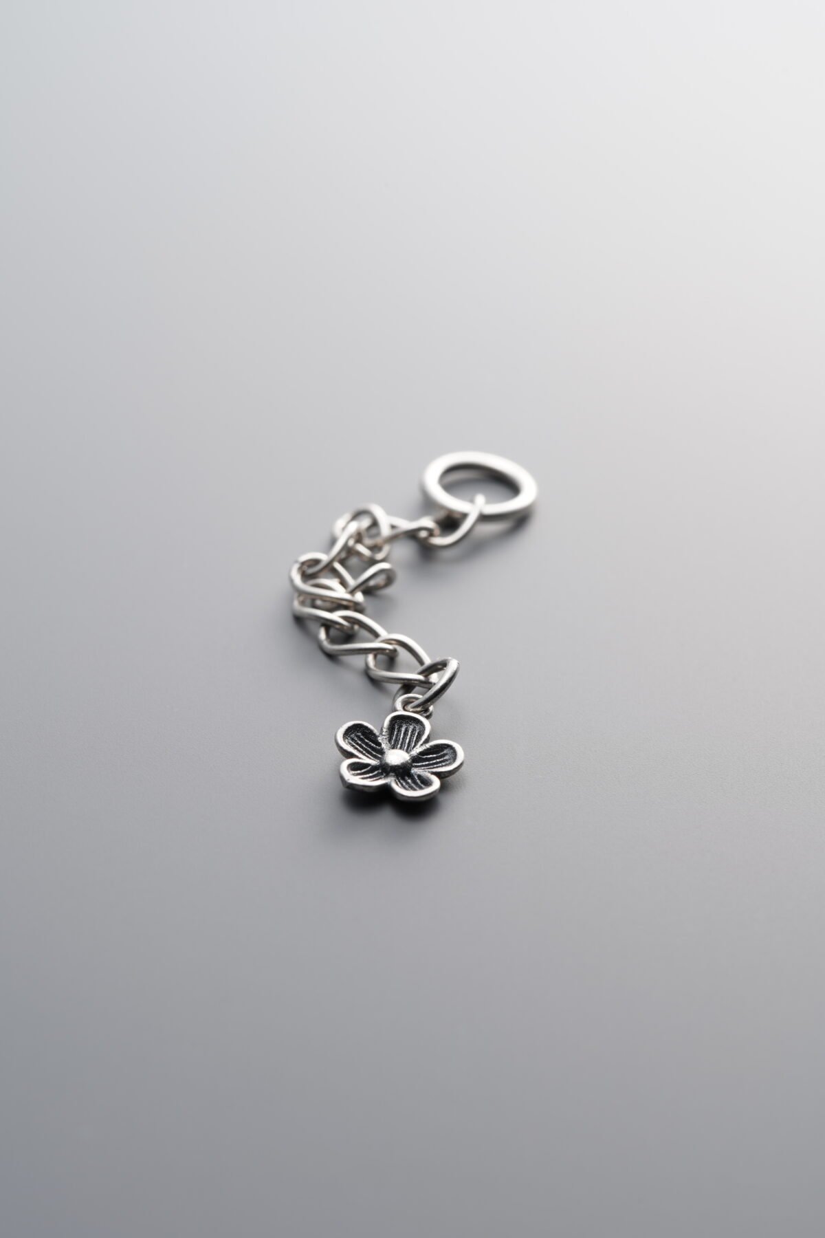 925 Sterling Silver-Antiqued-Tassel Dainty Flower Pendant-48mm - Image 4