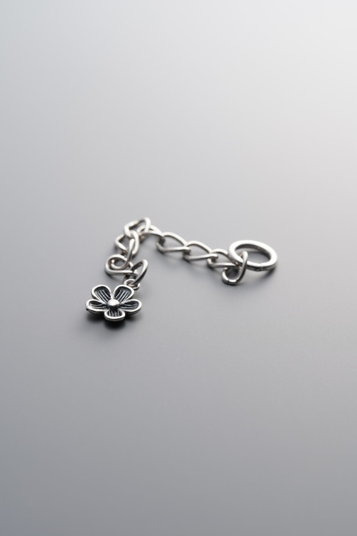 925 Sterling Silver-Antiqued-Tassel Dainty Flower Pendant-48mm - Image 3