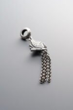 925 Silver-Vintage-Butterfly Circular Tassel Pendant-57mm - Image 2