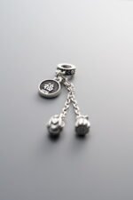 925 Sterling Silver-Antiqued-"Fu" Character Lotus Seed Pod Tassel Pendant-53mm