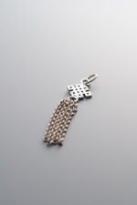 925 Sterling Silver-Antiqued-Chinese Knot Tassel Pendant-39mm - Image 2