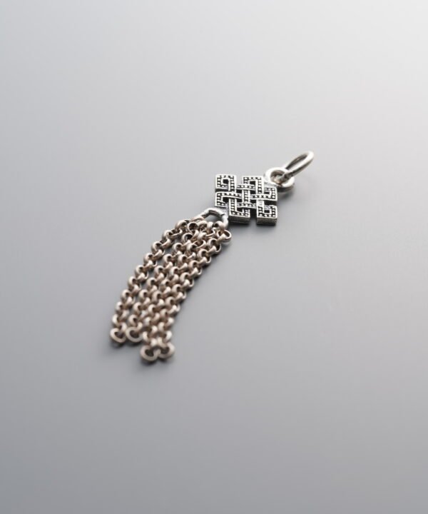 925 Sterling Silver-Antiqued-Chinese Knot Tassel Pendant-39mm