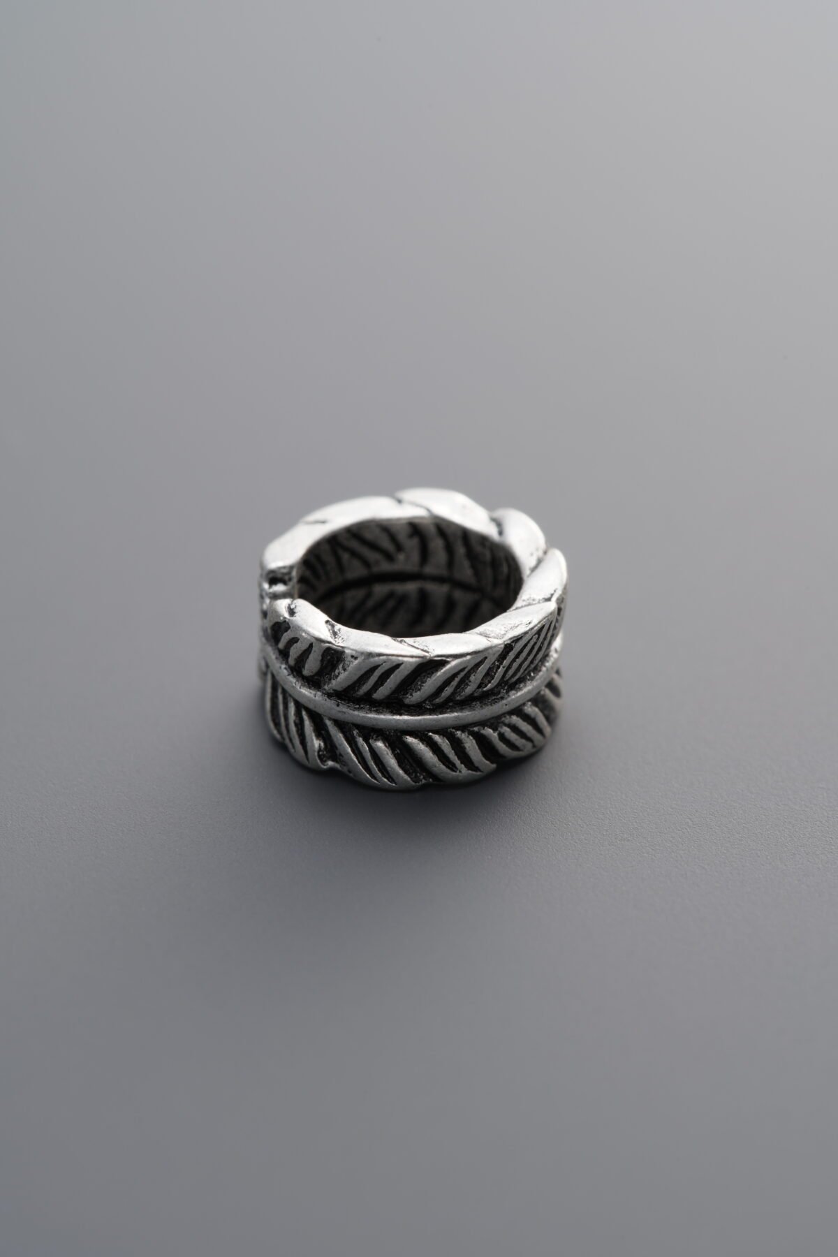 925 Sterling Silver-Antiqued-Feather Spacer Bead-9mm - Image 2