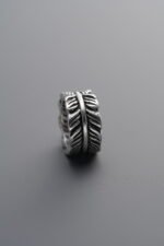 925 Sterling Silver-Antiqued-Feather Spacer Bead-9mm - Image 3
