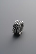 925 Sterling Silver-Antiqued-Feather Spacer Bead-9mm