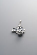 925 Sterling Silver-Antiqued-Lotus Leaf and Lotus Flower Pendant-22mm - Image 3