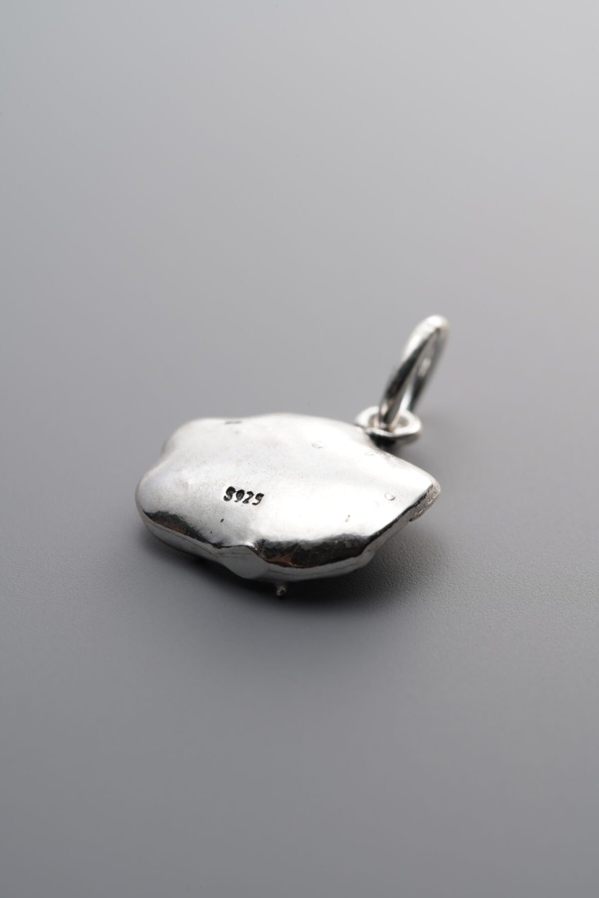 925 Sterling Silver-Antiqued-Lotus Leaf Pendant-14mm - Image 2