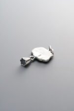 925 Sterling Silver-Antiqued-Lotus Leaf and Lotus Flower Pendant-22mm - Image 2