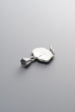 925 Sterling Silver-Antiqued-Lotus Leaf and Lotus Flower Pendant-22mm - Image 2