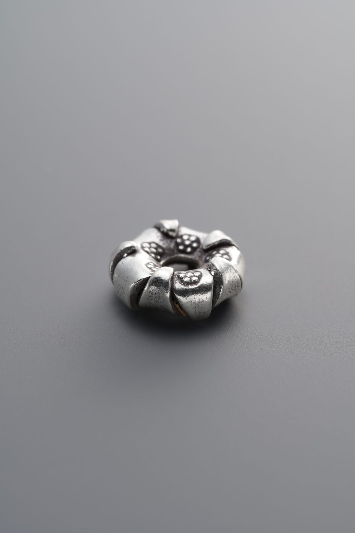 925 Sterling Silver-Antiqued-Flat Flower Bud Spacer Bead-9mm - Image 4