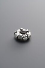 925 Sterling Silver-Antiqued-Flat Flower Bud Spacer Bead-9mm - Image 4