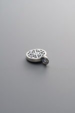 925 Sterling Silver-Antiqued-Sun Square Plaque Pendant-11mm - Image 3