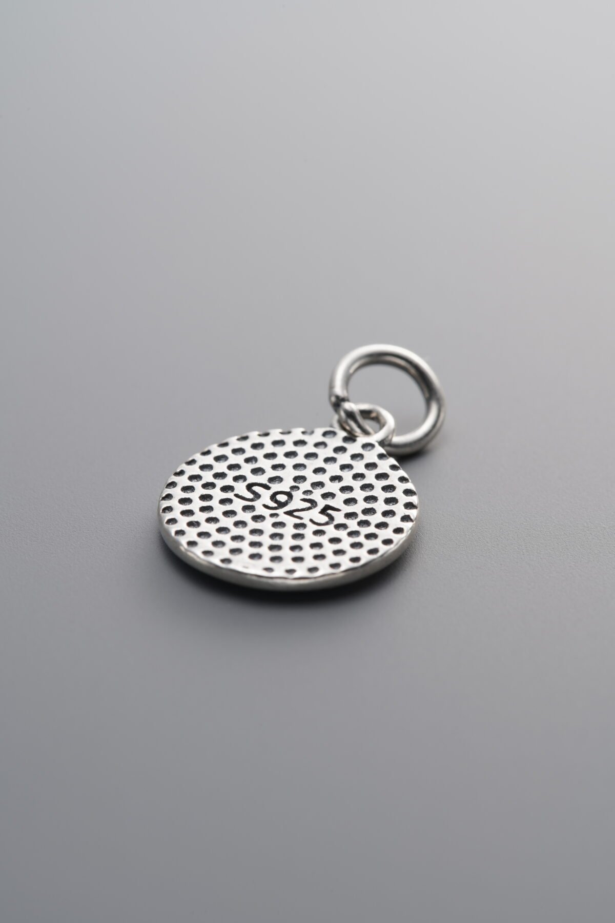 925 Sterling Silver-Antiqued-Petite Deer Square Plaque Pendant-14mm - Image 4