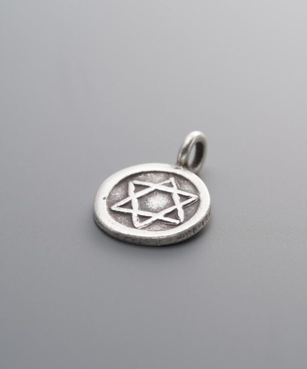 925 Sterling Silver-Antiqued-Five-Pointed Star Square Plaque Pendant-15mm