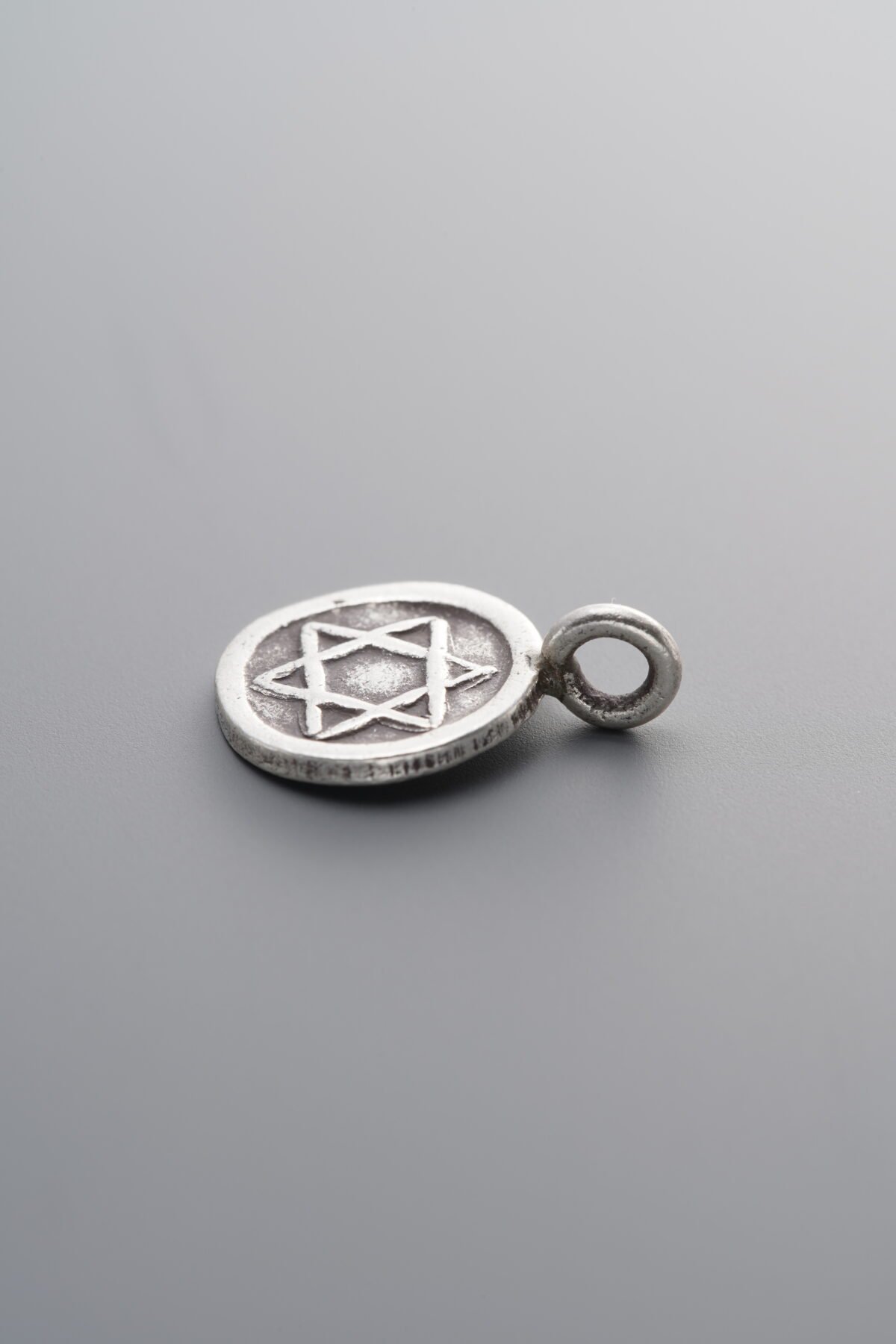 925 Sterling Silver-Antiqued-Five-Pointed Star Square Plaque Pendant-15mm - Image 2