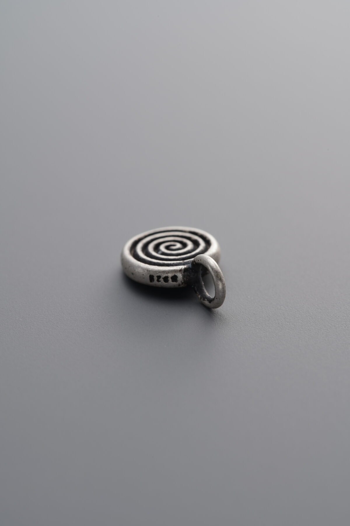 925 Sterling Silver-Antiqued-Spiral Square Plaque Pendant-10mm - Image 3