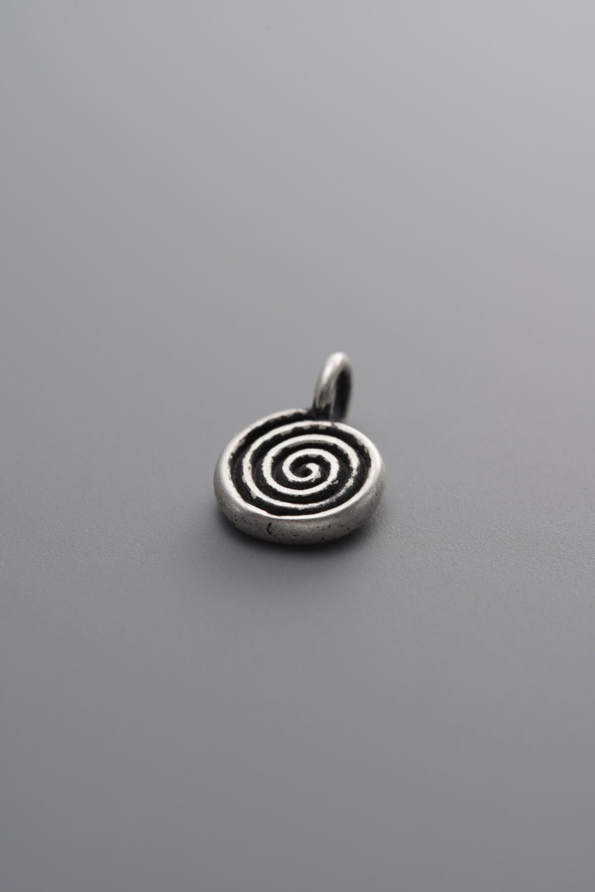 925 Sterling Silver-Antiqued-Spiral Square Plaque Pendant-10mm - Image 2